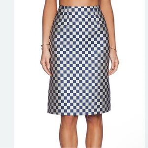Checkered Blue and White Women's Skirt